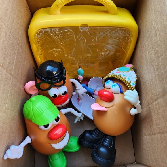 Mr. Potato Head Pretend Play Lot – 3 Figures + Yellow Case – Vintage Toy Set - Picture 1 of 9